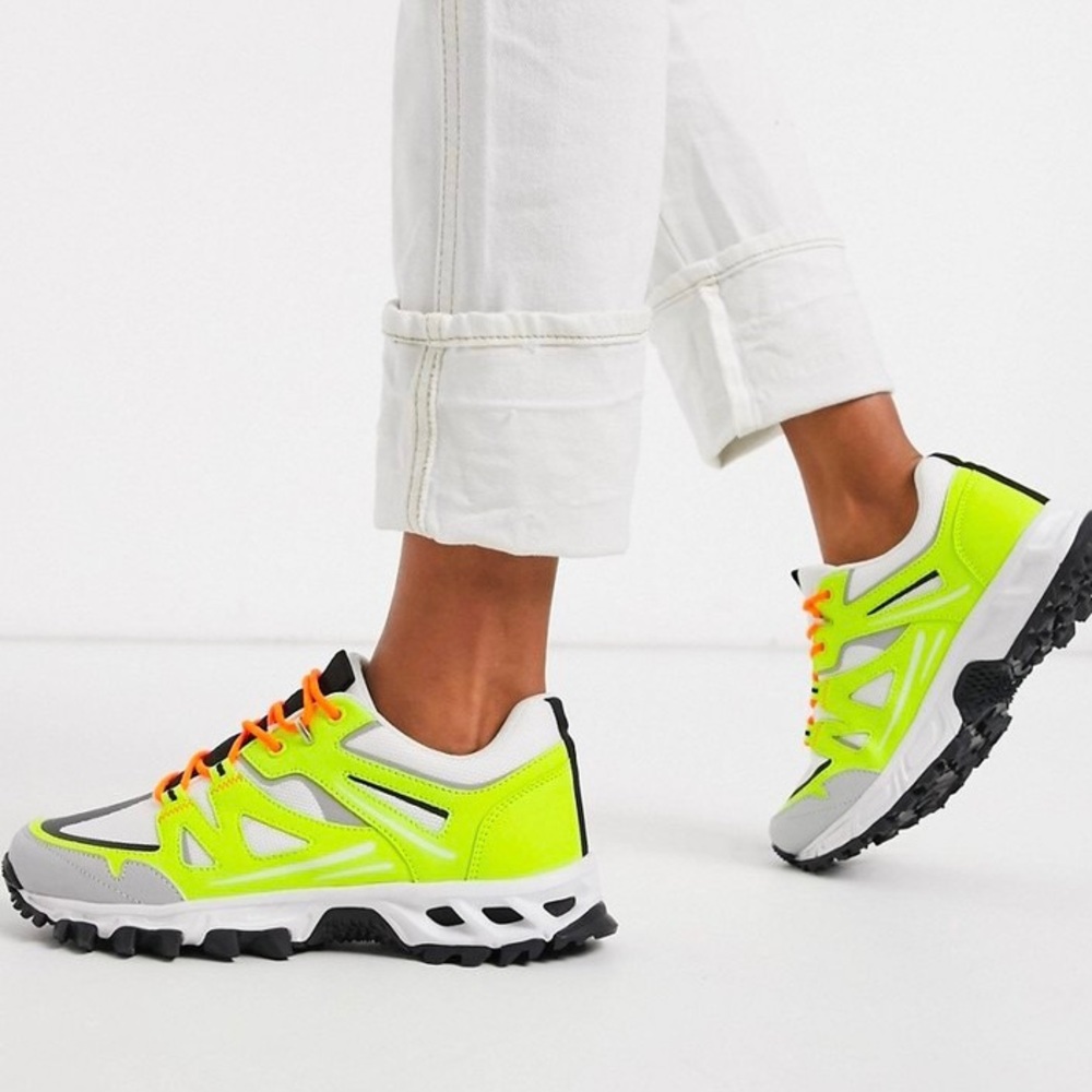 Neon yellow chunky sneakers ASOS Design